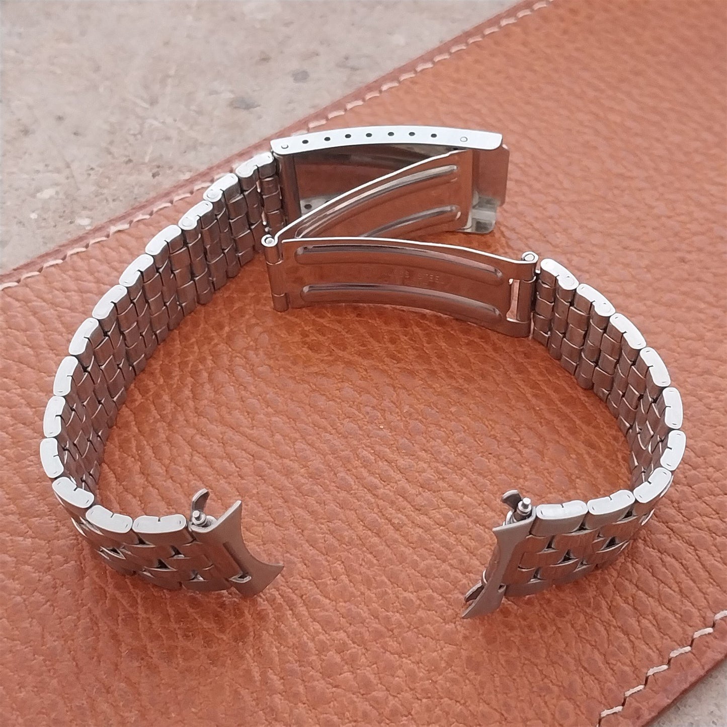 18mm Stainless Steel Deployment 1970s Unused nos Vintage Watch Band