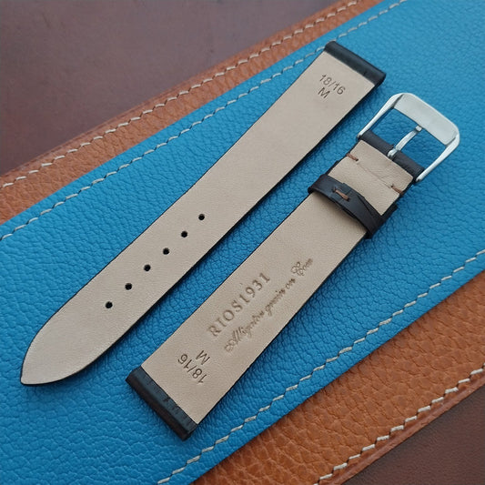 18mm Rios Miami Matte Brown Alligator Grain Leather Tapered 18/16 Watch Strap