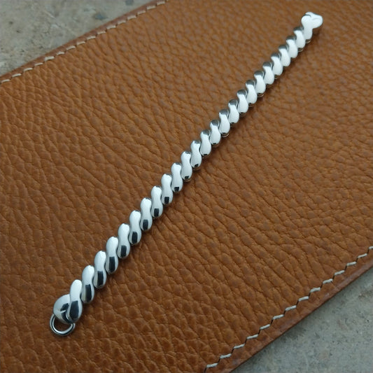 White Gold-Filled Foster Ladies Stretch 1950s Vintage Cocktail Watch Band