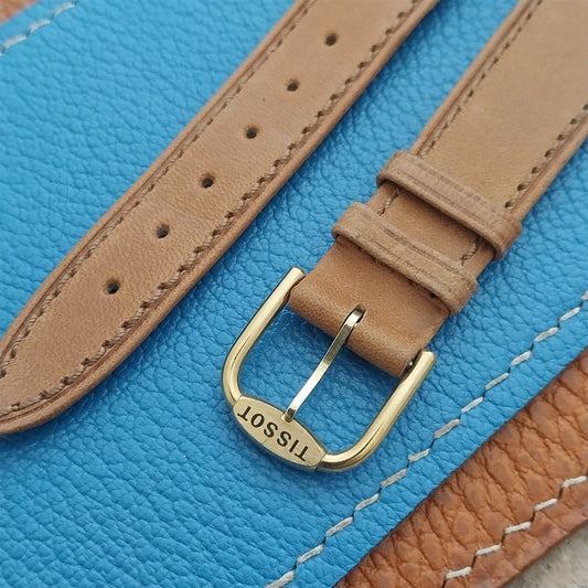 18mm Tissot nos Unused Vintage Leather Watch Strap & Logo Buckle