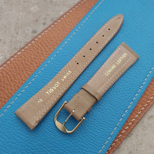 18mm Tissot nos Unused Vintage Leather Watch Strap & Logo Buckle