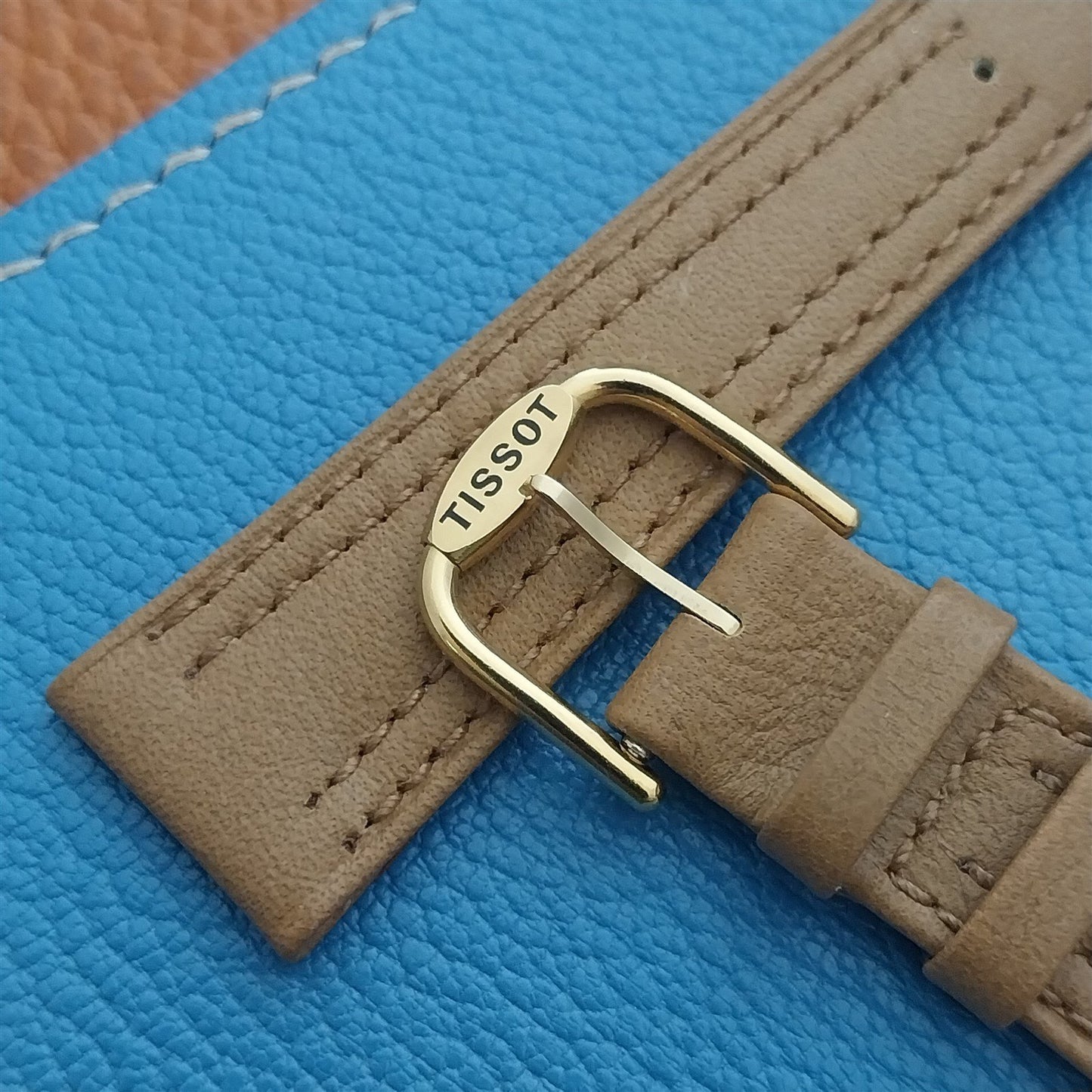 18mm Tissot nos Unused Vintage Leather Watch Strap & Logo Buckle
