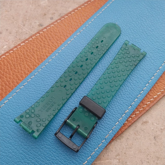 Tissot Green & Black Plastic Vintage Watch Strap