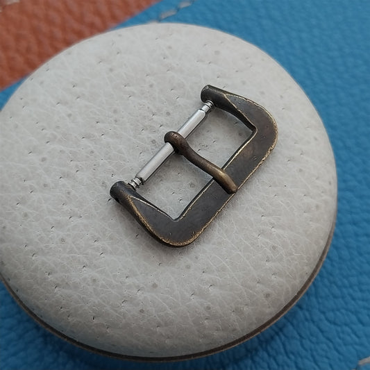 16mm Patina Brass Vintage Tropic Unused 1960s Dive Watch Strap Buckle