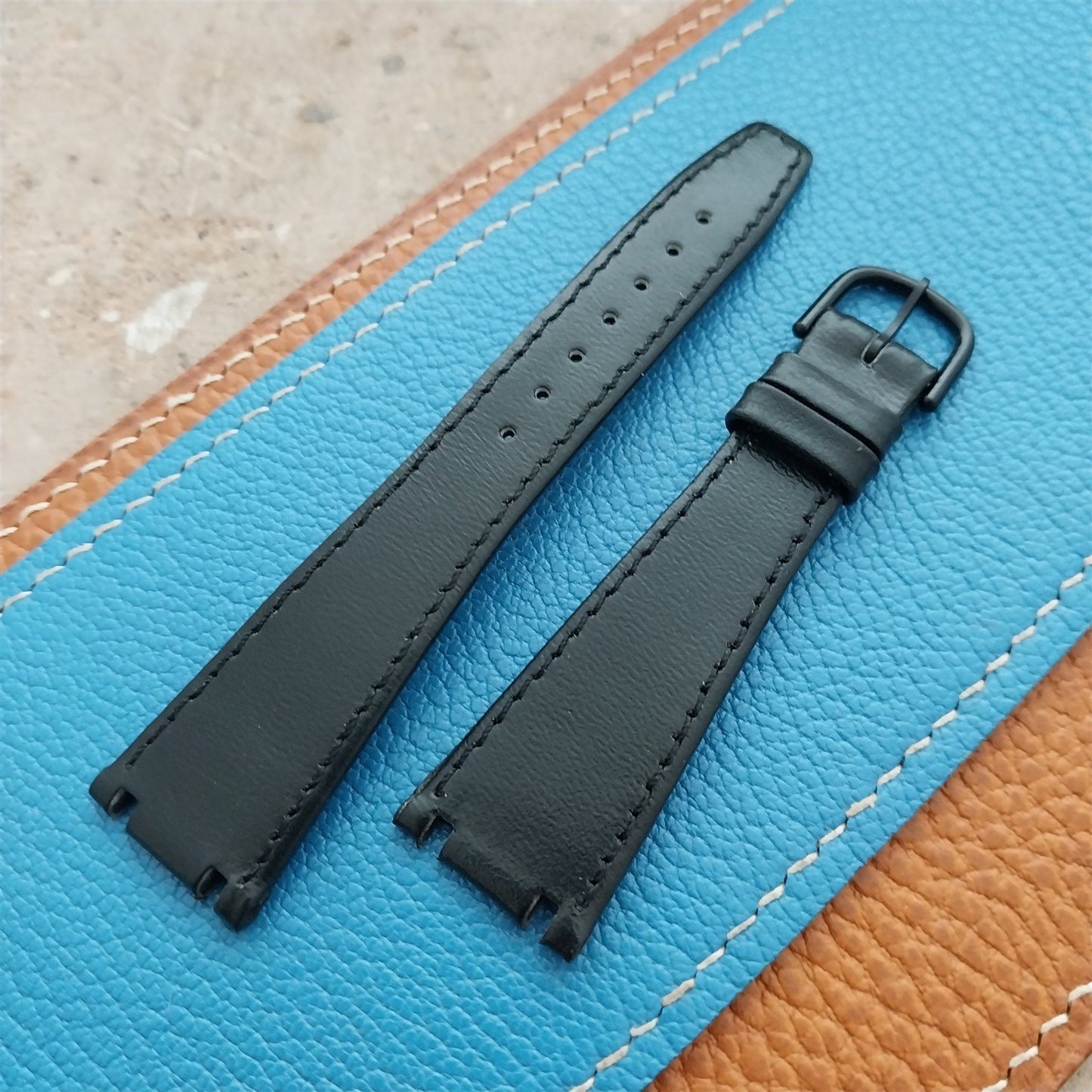 Tissot Black Leather Vintage Watch Strap