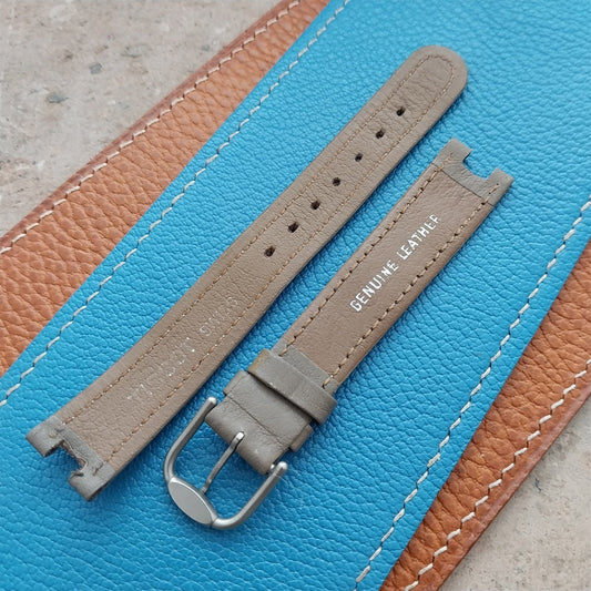 Tissot Rock Watch nos Unused Vintage Taupe Leather Watch Strap & Logo Buckle