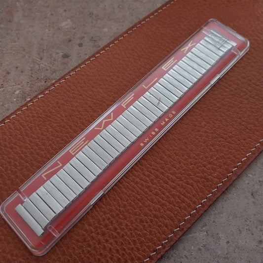 Vintage 18mm 17mm 16mm HC Newflex Swiss Stainless Steel Classic 1960s Watch Band