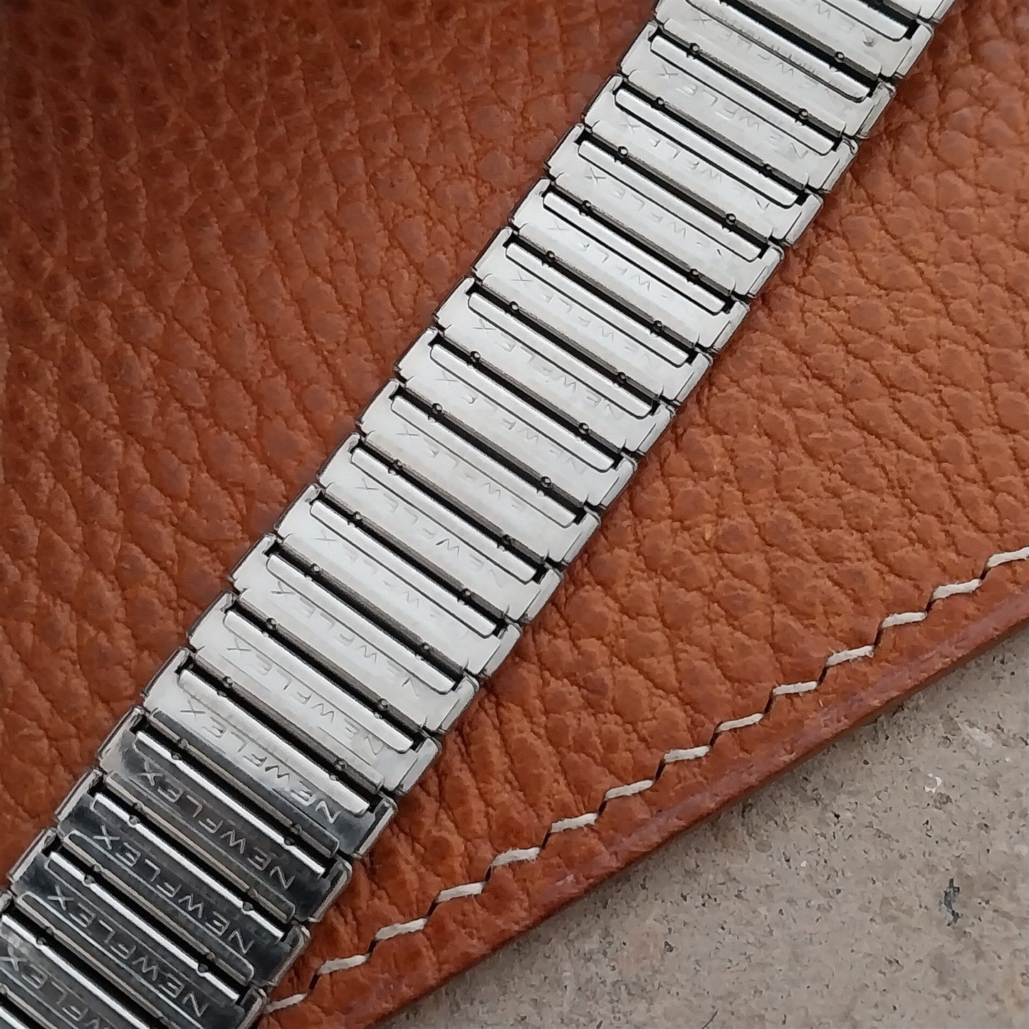 Vintage 18mm 17mm 16mm HC Newflex Swiss Stainless Steel Classic 1960s Watch Band