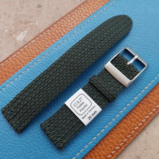 20mm Eulit Palma Pacific Green Braided Perlon 2Piece Field Watch Strap