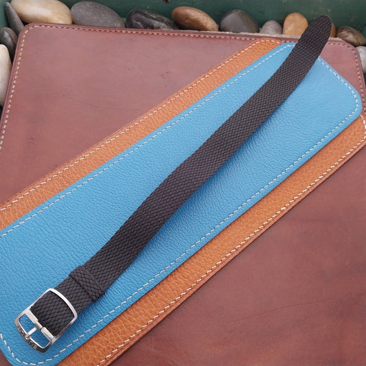 Dark Brown 18mm Eulit Panama Braided Perlon Single Pass Field Watch Strap