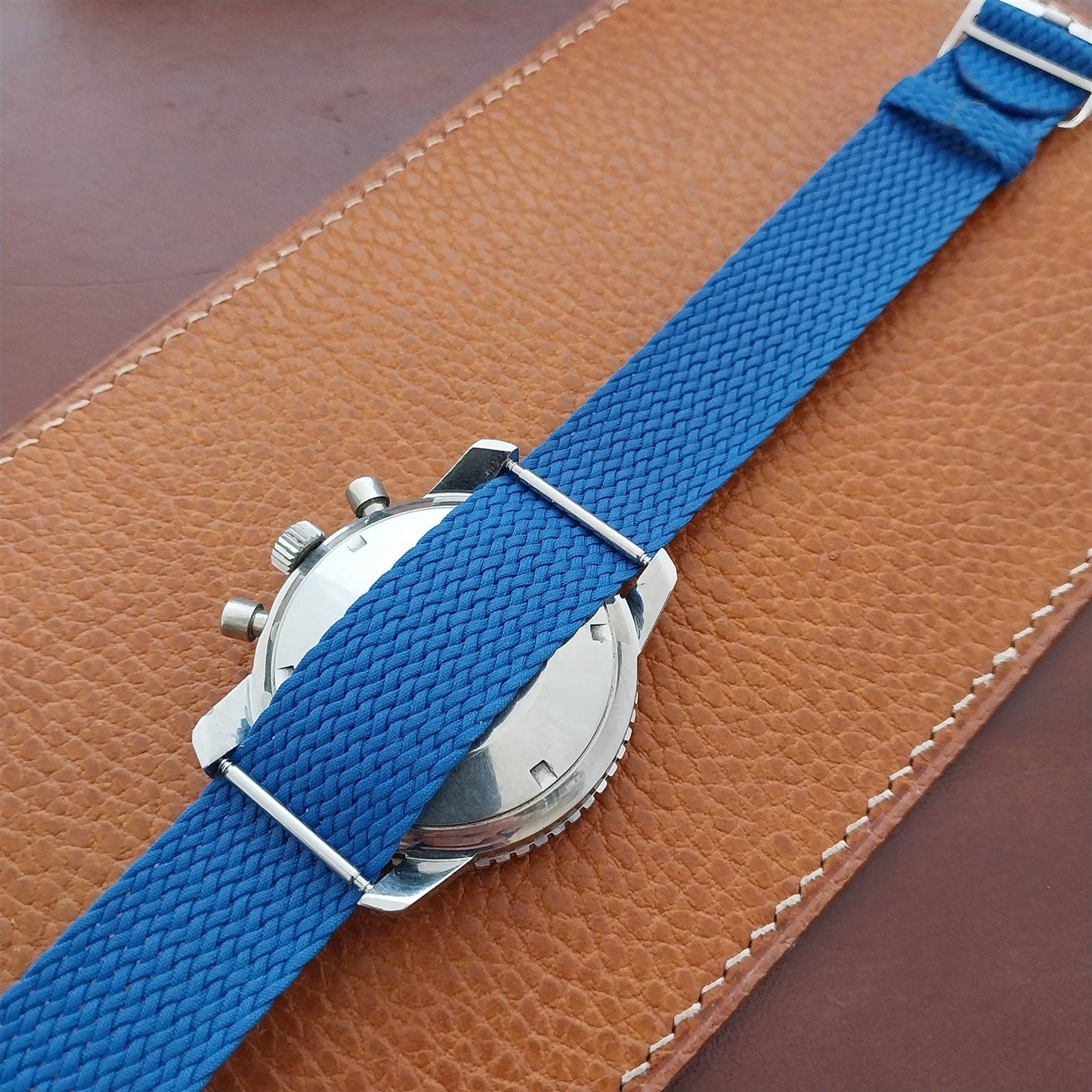 Blue 20mm Eulit Panama Braided Perlon Single Pass Field Watch Strap
