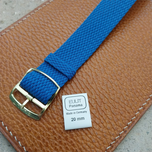 20mm EULIT Panama Blue Braided Perlon Single Pass Field Watch Strap