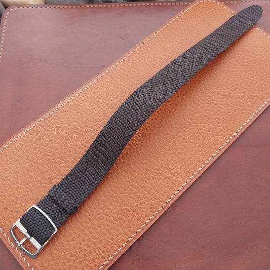 Dark Brown 20mm Eulit Panama Braided Perlon Single Pass Field Watch Strap