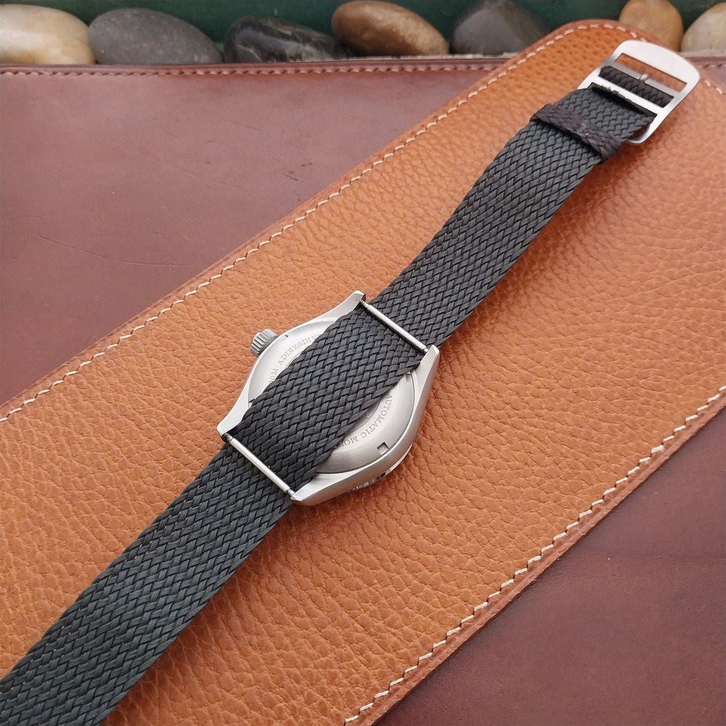 Brown 20mm Eulit Baltic Braided Perlon Single Pass Field Watch Strap