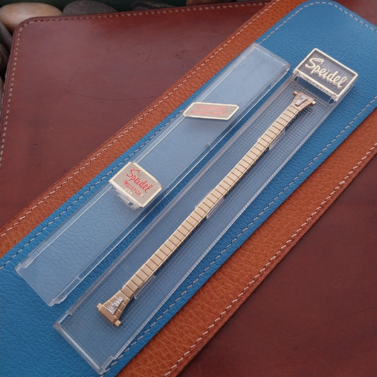 Gold-Plated & Diamond 1/2" Speidel Twistoflex Unused Vintage Cocktail Watch Band
