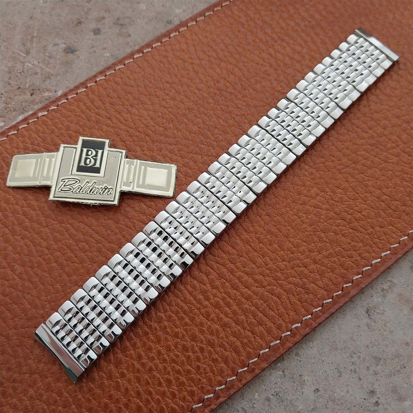 Vintage 17.2m 60s Baldwin Stainless Classic Stretch Unused Watch Band
