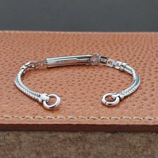 White Gold-Filled Gemex Unused 1940s Vintage Cocktail Watch Band