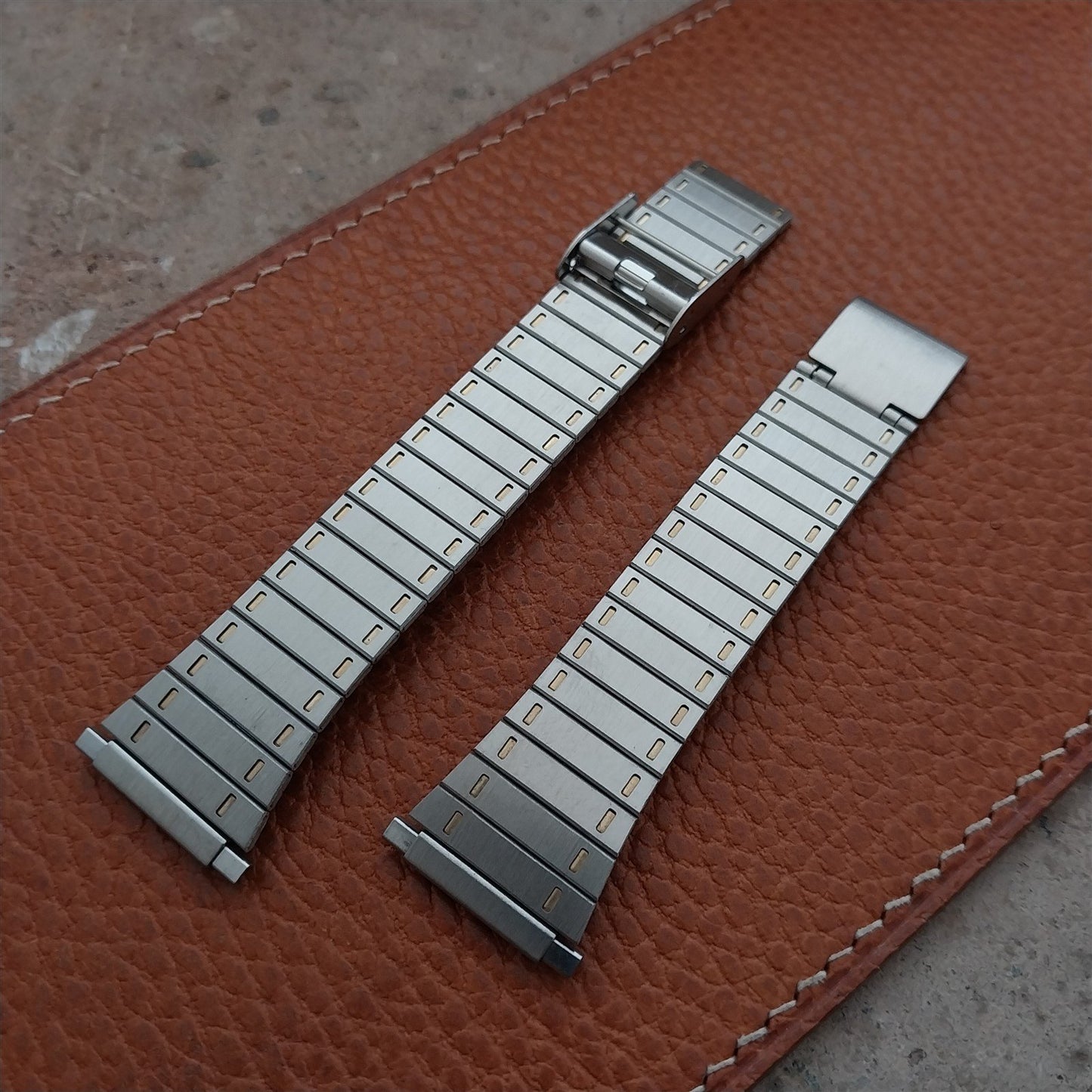 Vintage Speidel Stainless & Gold-Tone 19mm 20mm 22mm Classic 1970s Watch Band
