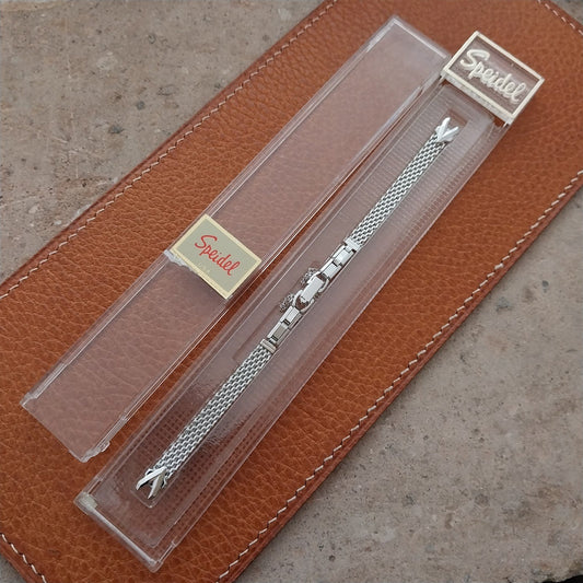 Speidel White Gold RGP Mesh Unused Ladies 1970s Vintage Cocktail Watch Band