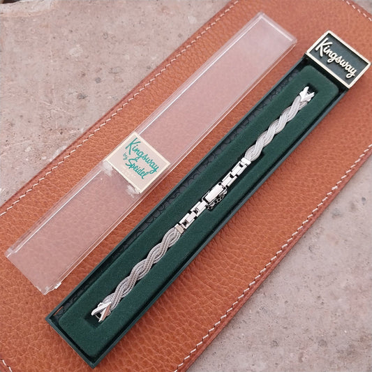 Speidel White Gold-Fill Mesh Unused 1970s Vintage Ladies Cocktail Watch Band