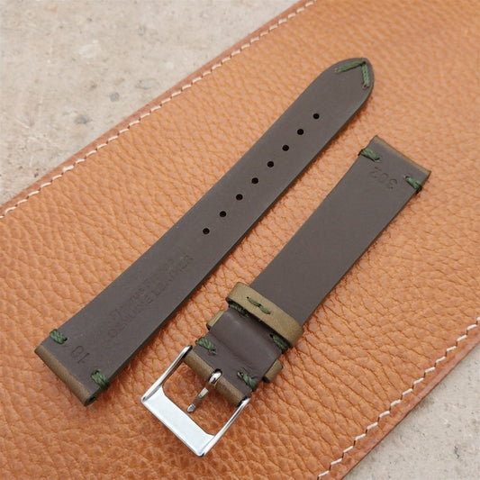 18mm Fleurus France Two Stitch Vintage Style Tapered 18/16 Watch Strap
