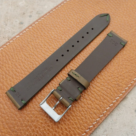 18mm Fleurus France Two Stitch Vintage Style Tapered 18/16 Watch Strap