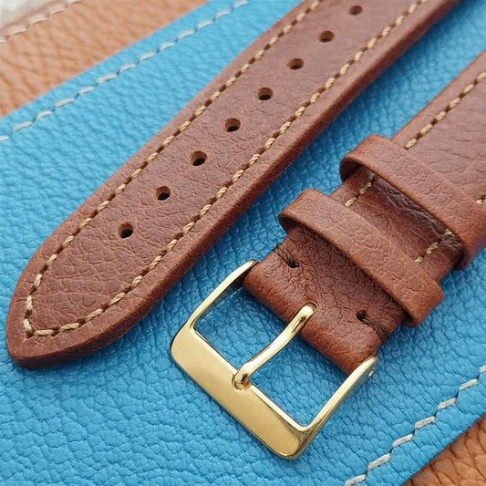 20mm Hirsch Rally Gold-Brown Buffalo Leather Unused 20/18 Watch Band