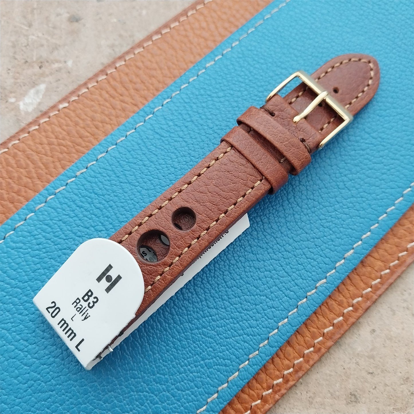20mm Hirsch Rally Gold-Brown Buffalo Leather Unused 20/18 Watch Band
