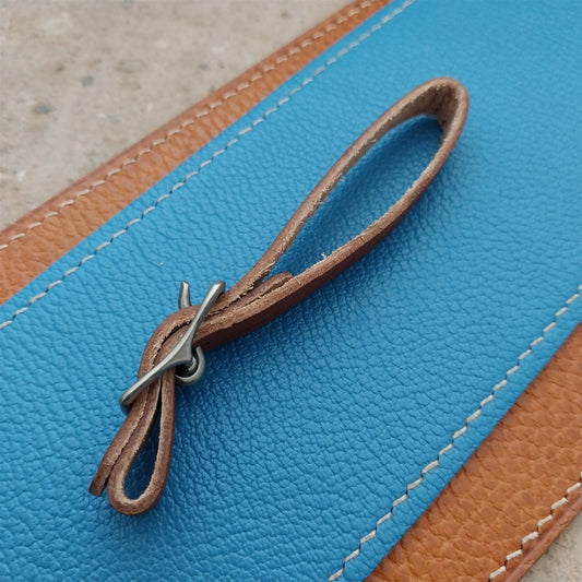 3/8" Brown Harness Leather Watch Fob Strap & Antique Nickel Finish Buckle