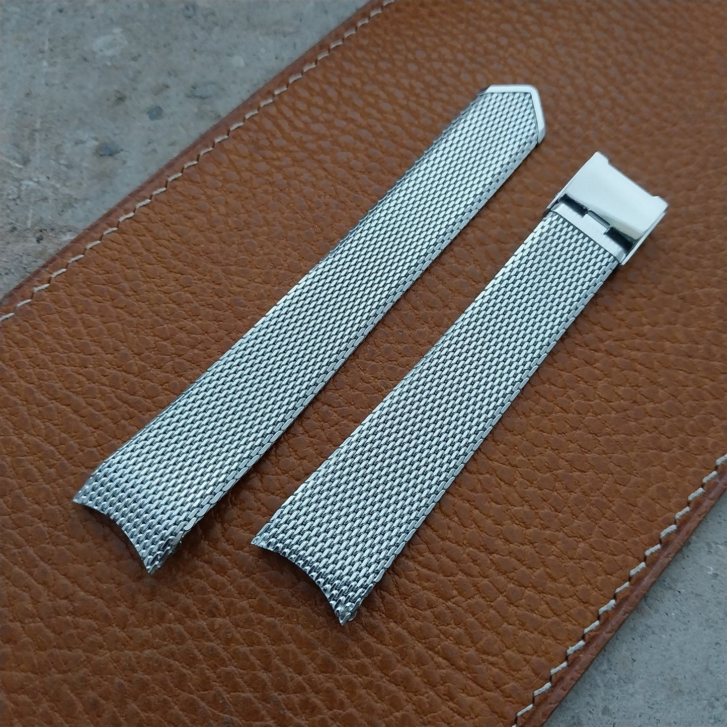 Vintage 18mm White Gold-Filled Mesh Speidel Classic 1960s-1970s Watch Band