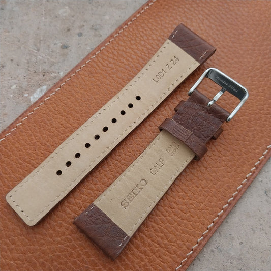 Seiko 24mm L0D1 Z 24 Leather Watch Strap & Logo Buckle