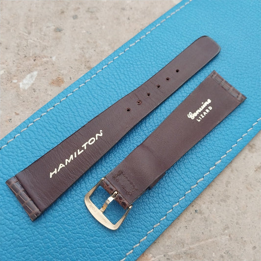 20mm Hamilton Lizard NOS Vintage Watch Strap & Gold Logo Buckle