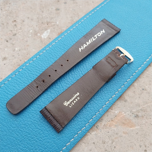 Hamilton 20mm Lizard NOS Vintage Watch Strap & Gold Logo Buckle