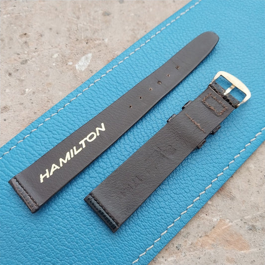 Hamilton 17.2mm Lizard NOS Vintage Watch Strap & Gold Logo Buckle