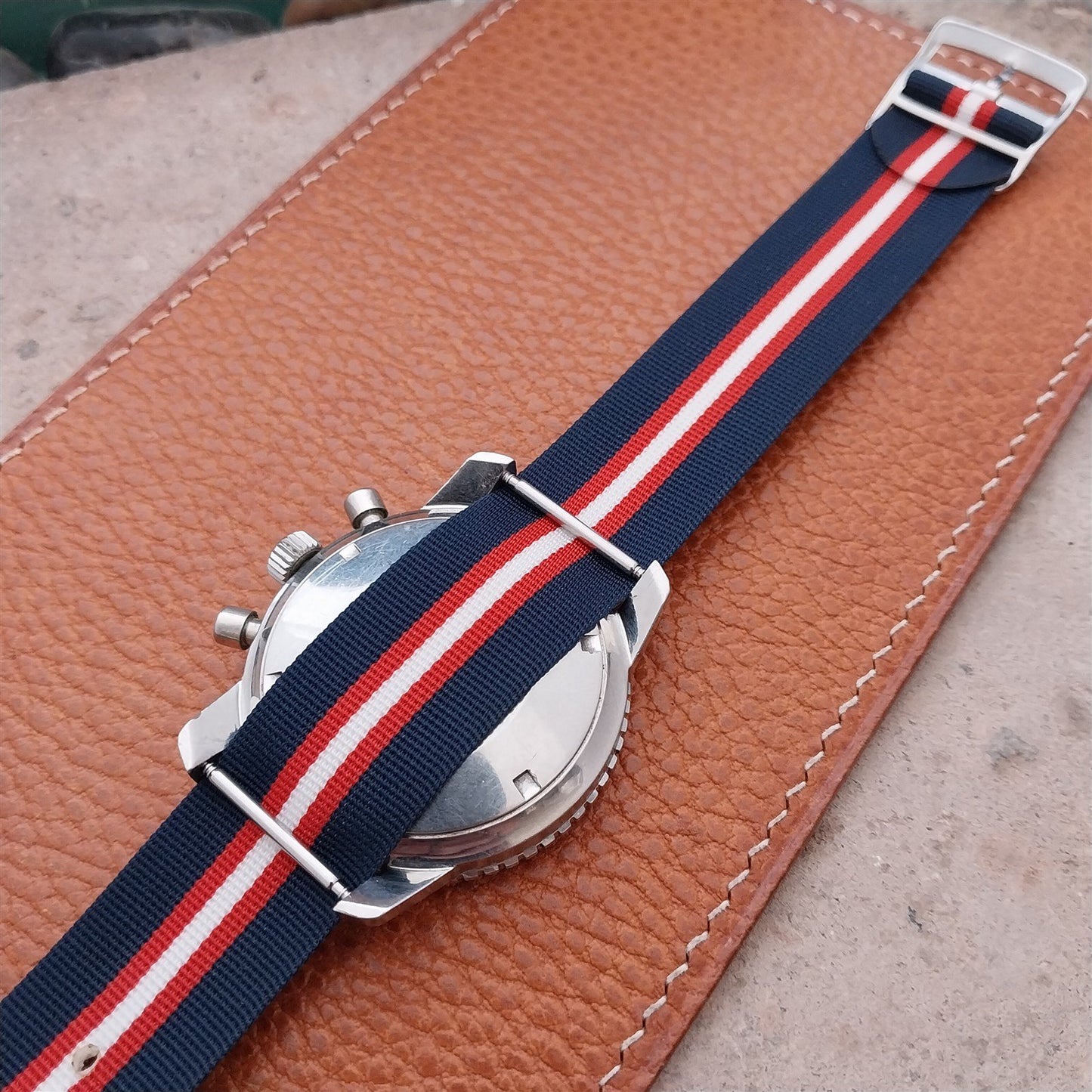20mm Striped Perlon Classic Single Pass Unused 1960s Vintage Watch Strap