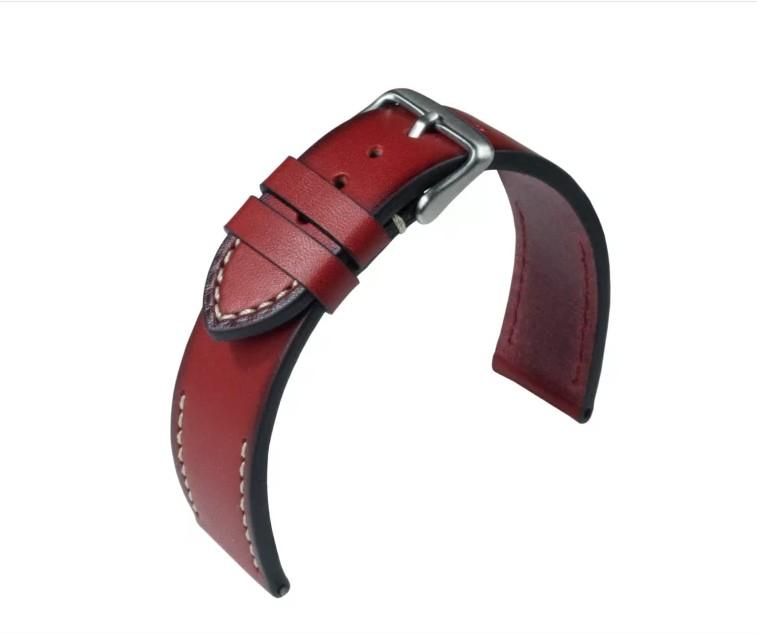 20mm Eulit Woodstock Vintage Style Rustic Red Leather 20/18 Watch Strap