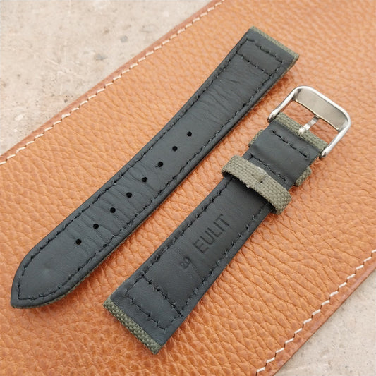 20mm Eulit Canvas Vintage Style Olive Green 20/18 Watch Strap