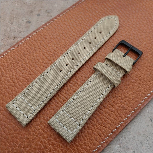 20mm Eulit Canvas Vintage Style Sand Beige 20/18 Watch Strap