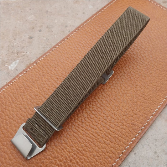 20mm Marine Nationale MN Parachute OD Olive Green Elastic Watch Strap