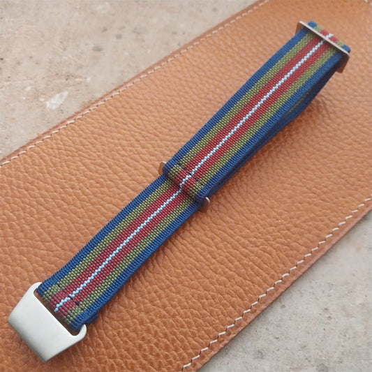 20mm Marine Nationale MN Parachute Striped Elastic Watch Strap