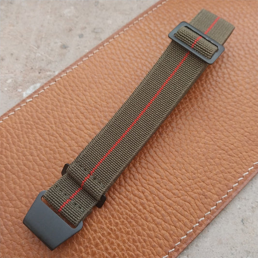20mm Marine Nationale Parachute Elastic Watch Strap & Black Hardware