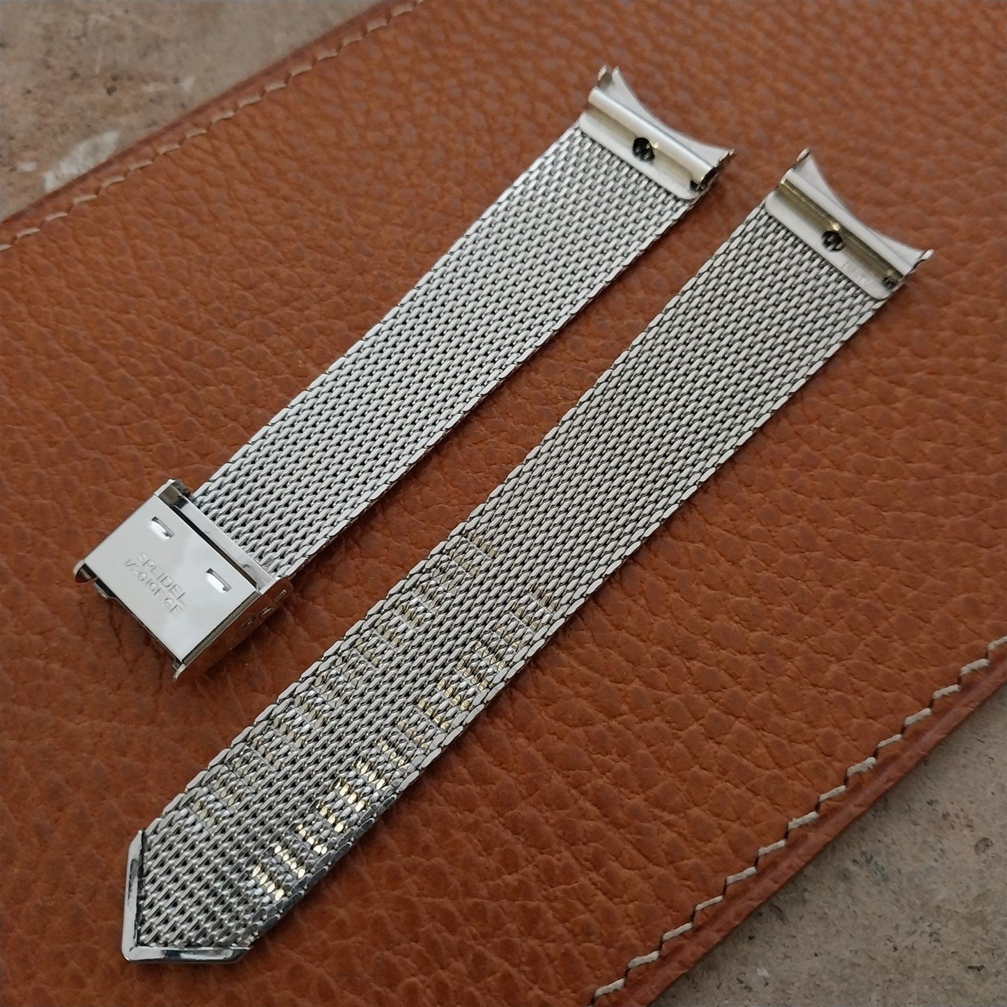 Vintage 17.4mm 10k White Gold-Filled Mesh Speidel Classic 1960s-1970s Watch Band