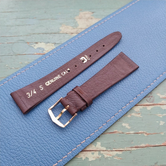 19mm Leather Downing Italy Short Tapered Unused Vintage Watch Strap