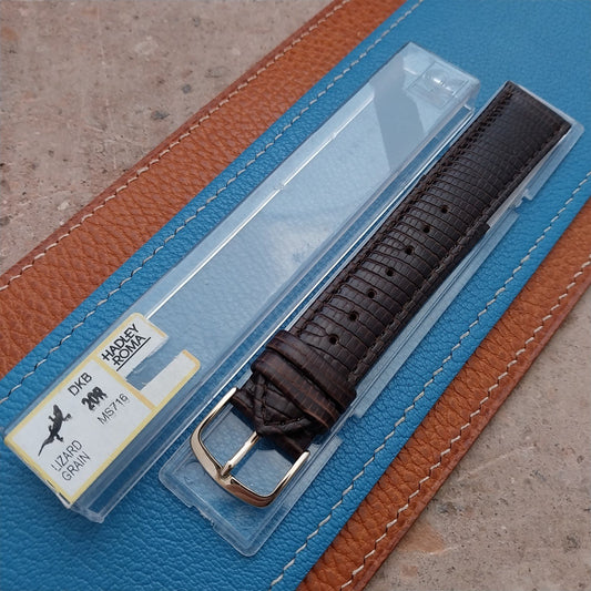 20mm Hadley Roma Brown Lizard-Grain Unused Vintage Watch Strap
