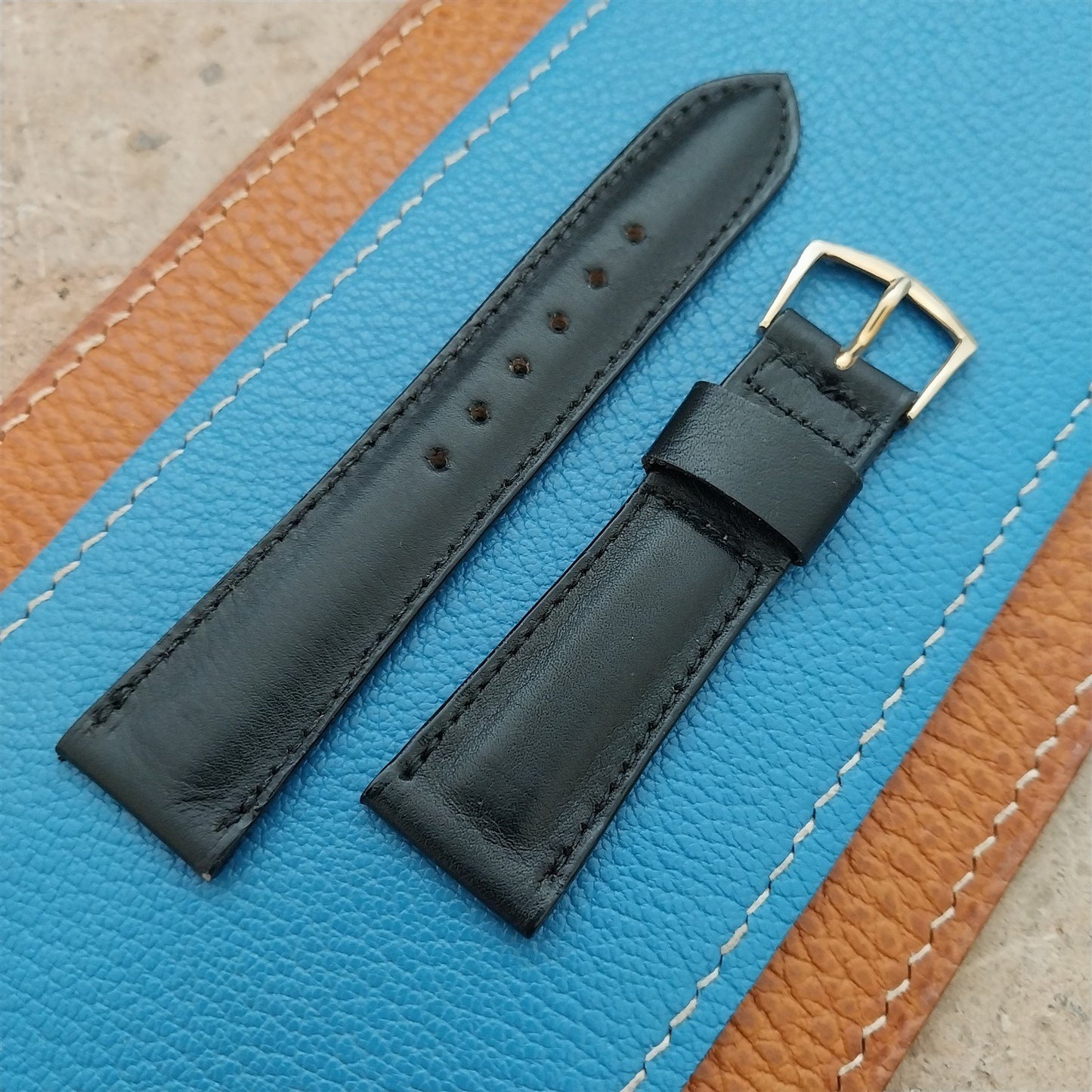 1970s Vintage 19mm Hadley Roma Calfskin Short Leather Watch Strap
