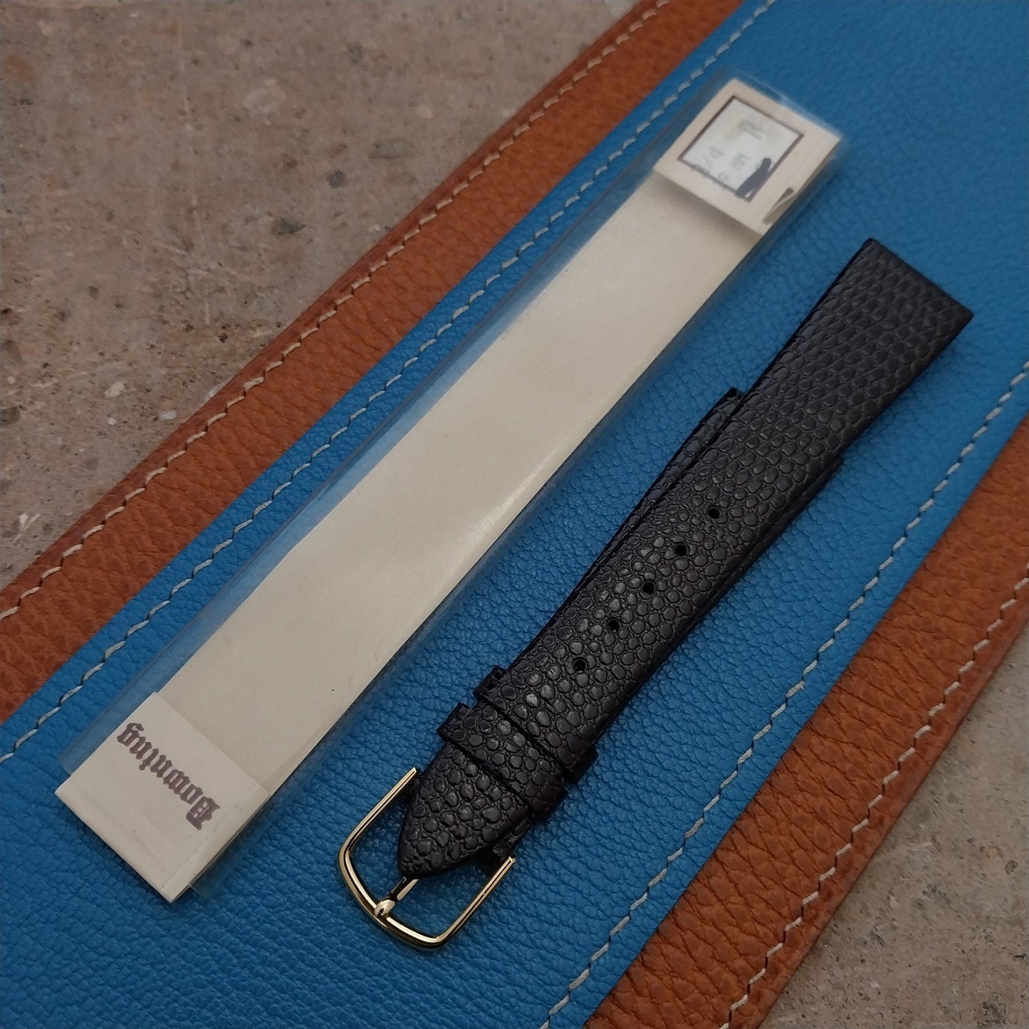 3/4" Downing Brown Lizard Calf Tapered nos Unused Vintage Watch Strap