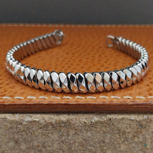 1950s White Gold-Filled Ladies Gemex Vintage Cocktail Watch Band