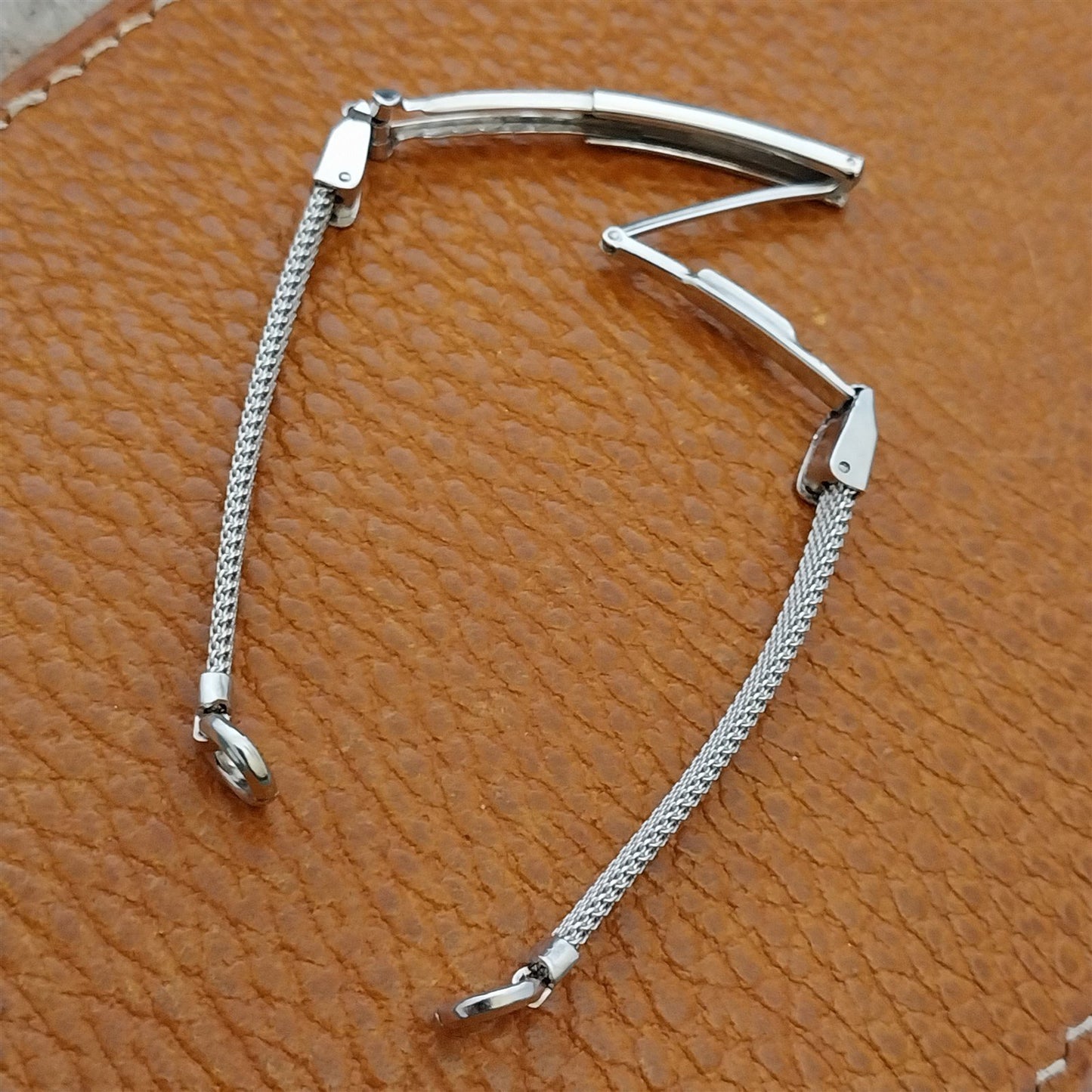 Vintage White Gold Filled Mesh Ladies Kestenmade Cocktail Watch Band