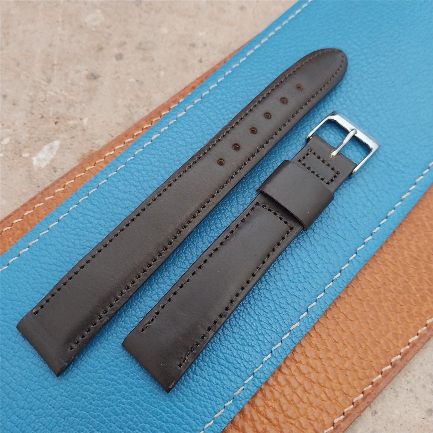 Vintage 17.6mm Long Mormac Tapered Calfskin 1960s Unused Vintage Watch Strap