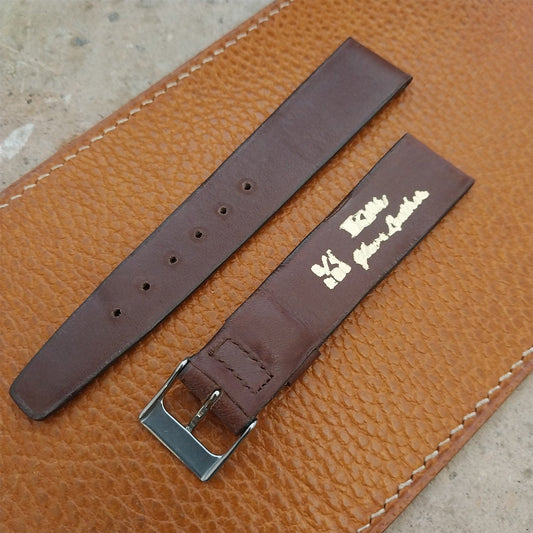 19mm Kalbe Brown Glove Leather 1970s Vintage Watch Strap